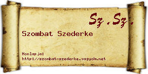 Szombat Szederke névjegykártya